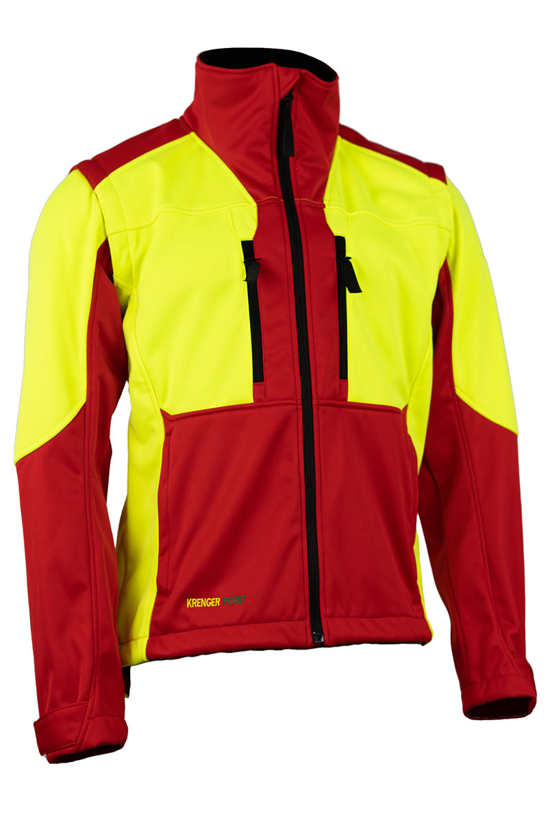 Forst Softshell Jacke, gelb-rot, S-3XL