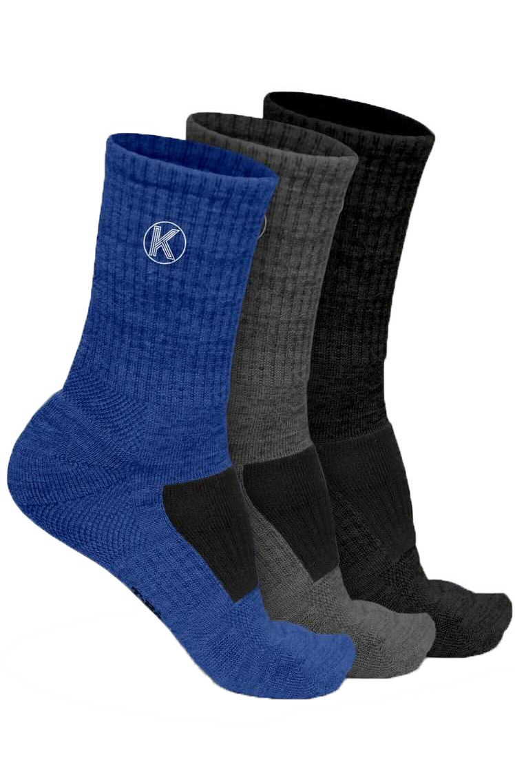 Krenger by T-Bô Socken, 3-er Pack, schwarz, grau, royalblau